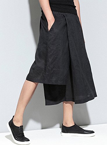 ELLAZHU Men Summer Casual Wide Leg Capri Pants GYM136, One Size3