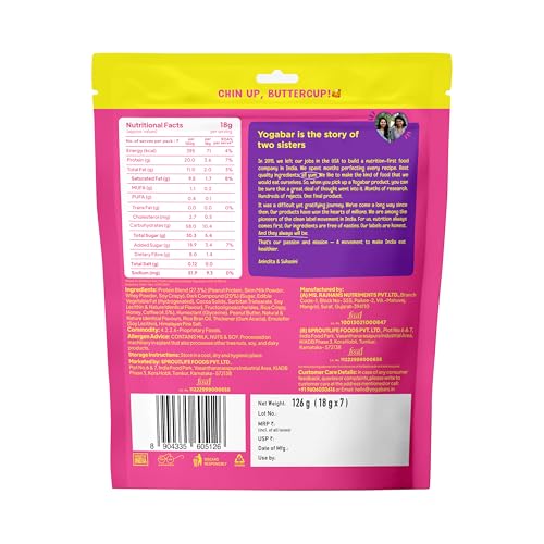 Image of Yogabar Protein Minis, 4g Protein Bar (7 Bars, Coffee Crush) | Dark Chocolate Bar with no Trans Fat | Healthy Snacks for Kids & Adults | Goodness of Peanuts | Rich in Protein & Fiber