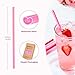 Prurex 50pcs Heart Shaped Pink Straws 8mm Individually Wrapped Disposable Drinking Straws for Galentine's Brunches,Cocktail, Birthday Parties, Pastel Weddings & Bridal Shower Decorations