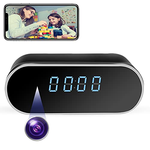 Hidden Clock Spy Camera JLRKENG WiFi Wireless Camera Indoor Home Security Surveillance Camera IP Camera Nanny Cam with Night Vision, Motion Detection, 120 Degree Wide Angel