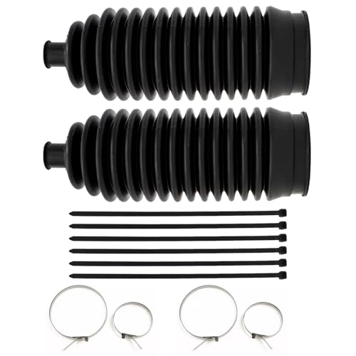 QKYS 2PCS Thickened Silicone Inner Tie Rod Boot Kit Silicone Rack and Pinion Boot with Bellow Cable Ties & Clamps Universal Dustproof & Waterproof Steering System Protection Accessories