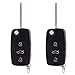 ECCPP Replacement fit for Uncut Keyless Entry Remote Key Fob Audi Series 4D0837231E (Pack of 2)