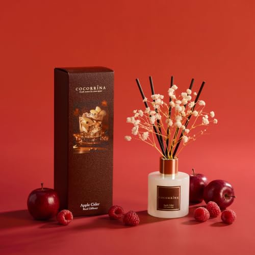 Image of COCORRINA Reed Diffuser - Apple Cider 3.38 fl oz Reed Diffuser for Bedroom Bathroom Home Decor