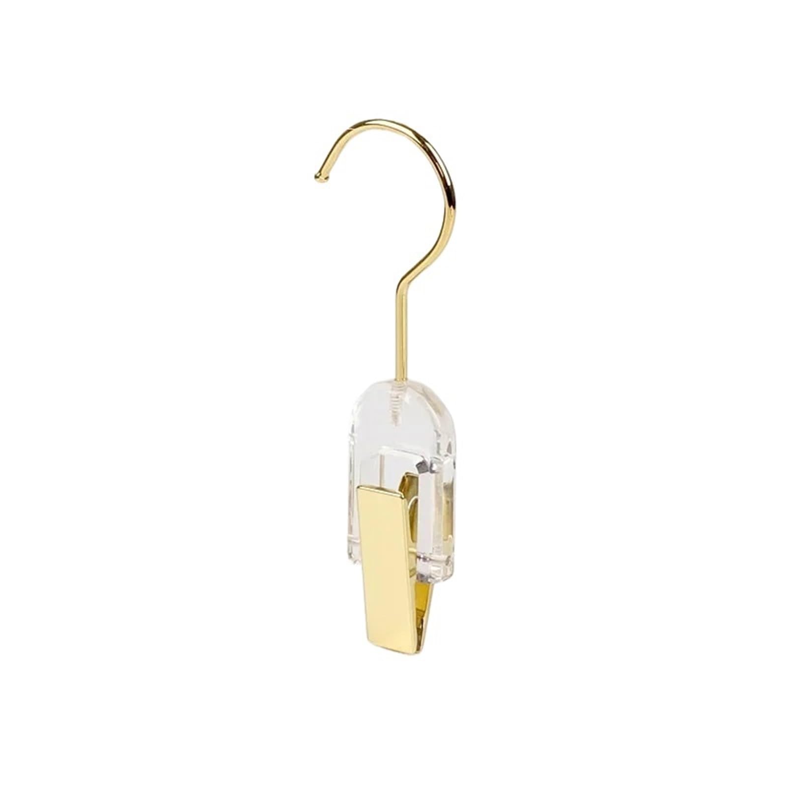Trouser Hangers 5 Pcs Clips Clothing Store Clothespin Suit Pants Scarf Skirt Hanger Rack Wardrobe Transparent Cloth(Gold,5 PCs)
