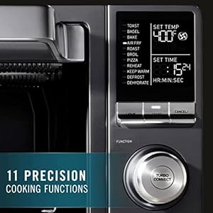 Calphalon quartz heat countertop toaster oven stainless steel extra large capacity black dark gray  urban country home decor