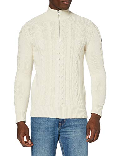 Schott NYC Plbruce2 Maglione Pullover, Ecru, XL Uomo