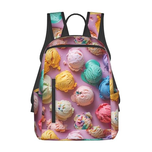 Sac à dos imprimé crème glacée colorée noir et blanc pour le voyage