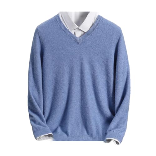 Men's V-Neck Classic Pullover Sweater Fall Winter Long Sleeve Smart Casual Solid Knit Jumper