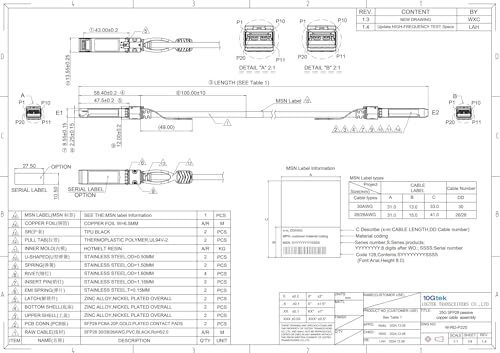 Image of 10Gtek 25GBASE-CR SFP28 to SFP28 Passive Direct Attach Copper Twinax Cable for Cisco SFP-H25GB-CU2M, Ubiquiti UC-DAC-SFP28, Supermicro and More, 2-Meter(6.6ft)