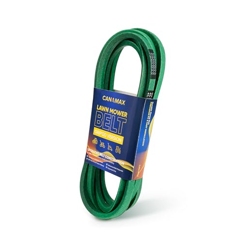 Image of [Upgraded Grip120] Canamax GX21833 Mower Deck Belt - Fits 48 Inch Deck J-Deere 145 D140 D150 D155 D160 L120 L130 LA130 LA140 LA145 LA155 LA165 Z200 Z255 Z300 Z355E GX20571 Aramid Cord 1 /2 inch x 141.7 inch