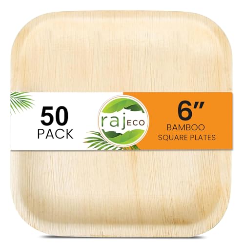 Raj Eco Compostable Palm Leaf Plates (50 Pack)