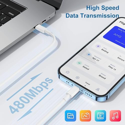 Image of iPhone Charger Fast Charging, Type C Wall Charger Block Plug and 10ft USB C to Lightning Cable Cord Long, Adapter Cube Brick Box for Apple iPhone 14 Pro Max /14 Plus /13 Pro /12 Mini /11 /XS /XR /X /iPad Air