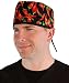 Mens and Womens Surgical Scrub Cap - Mixed Chili Peppers on Black w/Black Ties