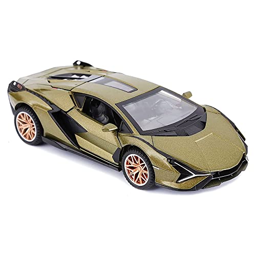 Image of New 1:32 Sian Diecast Alloy Metal Pull Back Car with Openable Doors Music Sound and Light Vehicle Toy Car for Kids Boys (Multicolor)