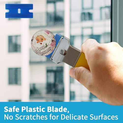Rechabite 4 Pack Razor Blade Scraper, with 20 Metal & 20 Plastic Blades, Multi-Purpose Cleaning Remover Tool for Glass Caulk, Adhesive, Wall, Stovetop, Paint, Window, Sticker, Tile, Label Decals - Image 4