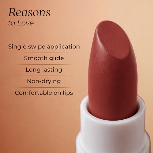 Image of Just Herbs Herb Enriched Lipstick Kit | 8 Creamy Matte Shades | Travel Friendly & Richly Pigmented | Infused with Ashwagandha, Brahmi & Castor Oil | Curated for Indian Skin Tones (Browns & Mauves)