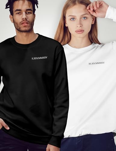 Custom Embroidered Roman Numeral Hoodies&Sweatshirts - Embroidered Sweatshirt Couple Hoodies - Matching Hoodies For Couples Multicolor4