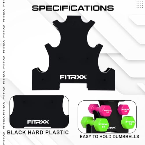 Fitrxx Fitness Dumbbell Weight Stand, Home and Gym Dumbbell Stand for Strength Training, Compact and Easy to Use, Dumbbell Rack (Without Dumbbells) 4 411HSrh112L