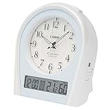 CASIO(カシオ) 目覚まし時計 電波時計 シルバー アナログ 常時点灯 温度 湿度 カレンダー TTM-160NJ-8JF