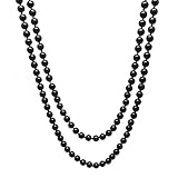 CIOOU Women's Simulated Pearl Strands Necklace Long Pearl Necklace 1920s Retro Flapper Necklace 60 I
