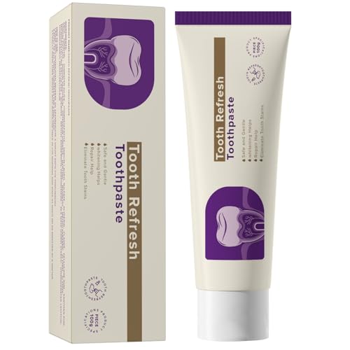 Tooth Refresh Toothpaste Fresh Breath Whitening Toothpaste Natural Oral Care & Enamel Repair Helps Remove Coffee Tea & Wine Stains 3.52 oz (1)