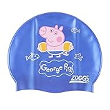 Colores vivos. Zoggs George Pig Silicone - Gorro de natación (Junior), Color Azul