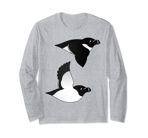 Cute Cartoon Breeding Razorbill Birdorable Flying Birds Long Sleeve T-Shirt