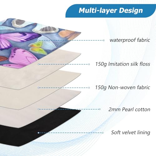 Funda para portátil 13-14 pulgadas con diseño de mariposas coloridas miniatura 4