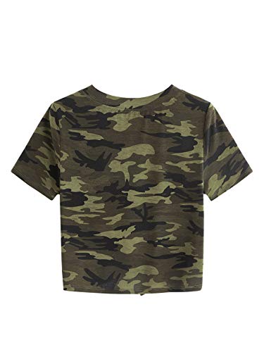 SweatyRocks Women's Short Sleeve Tie Dye Tie Hem Summer Crop T-Shirt Tops Blouse2