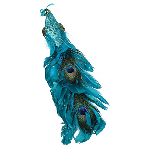 Blauer Pfau-Weihnachtsschmuck, Glitzernder Phönix-Weihnachtsschmuck, Künstliche Pfauenvögel mit Langem Schwanz, Pfauenvögel mit Künstlichen Federn für die Weihnachtsbaumdekoration(#1)