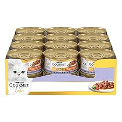 GOURMET GOLD Cibo umido per gatti adulti Dadini in Salsa con Vitello e Verdure, 24 lattine da 85g