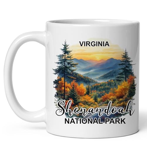 Shenandoah National Park Virginia Ceramic Coffee Mug 11oz Skyline Drive Landmark - Tea Coffee Mug with Comfortable Grip - Unique Travel Gift Cup for Office or Home - Vibrant Long-Lasting Print ID44991