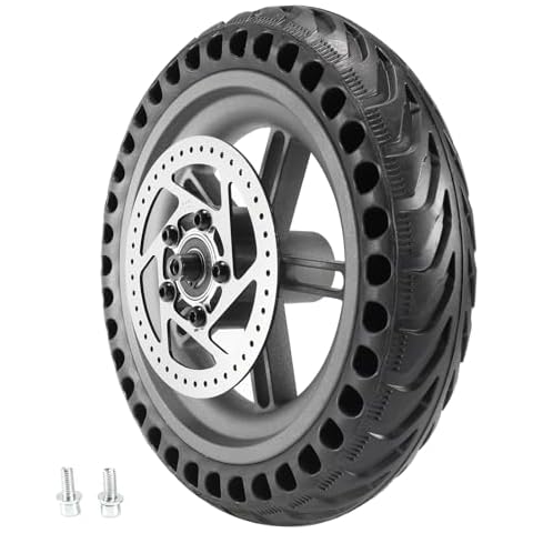 HTBCCHB 8.5 inch Solid Tire with hub，Explosion-Proof Solid Tire Wheel Hub 110mm brake rotors Set，Shock Absorbing Scooter Tubeless Tyre compatible with Mi M365/1s gotrax Electric Scooter parts Cover