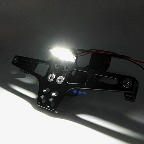 Heinmo Motocross Motorcycle Led Tail Light Adjustable License Number Plate Frame Holder Bracket Universal For Yama' (Black B) #TOP5