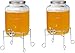 DRULINE Getränkespender mit Hahn 4L Glas Glance mit Ständer und Zapfhahn Wasserspender Limonadenspender Saftspender Dispenser Trinkspender (4 Liter, 2 x Glance Spender + 2 x Standfuß)
