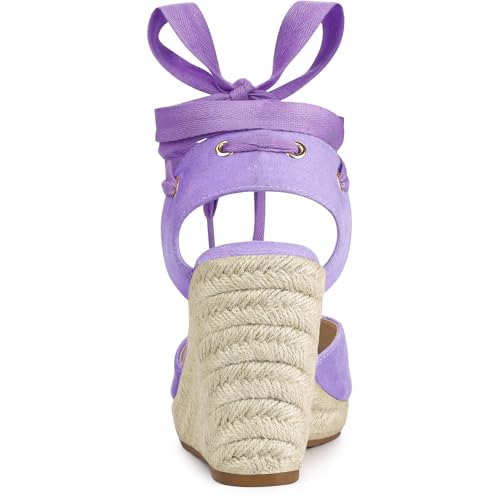 Allegra K Women's Closed Toe Espadrilles Wedges Tie Up Wedge Sandals3