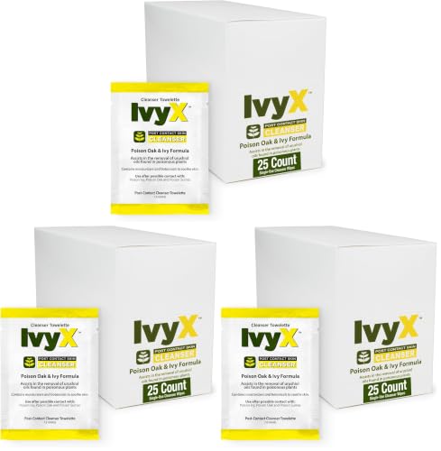 CoreTex Ivy X Post-Contact Poison Ivy Wipes - Pack of 75 Single-Use Treatment Wipes to Assist in Removal of Rashes - Also Works on Poison Oak &amp; Sumac Oils - Travel Size Rash Remover