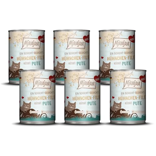 Produktbild von MjAMjAM Katzen Nassfutter Duett Hühnchen-Filet küsst Pute - 6 x 390 g