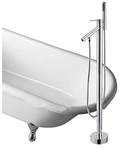 Robinet de douche sur pied contre fuites laiton solide avec douchette