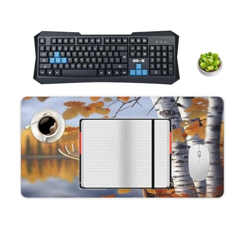 Protector de escritorio grande FekiLoot con hojas de abedul miniatura 4