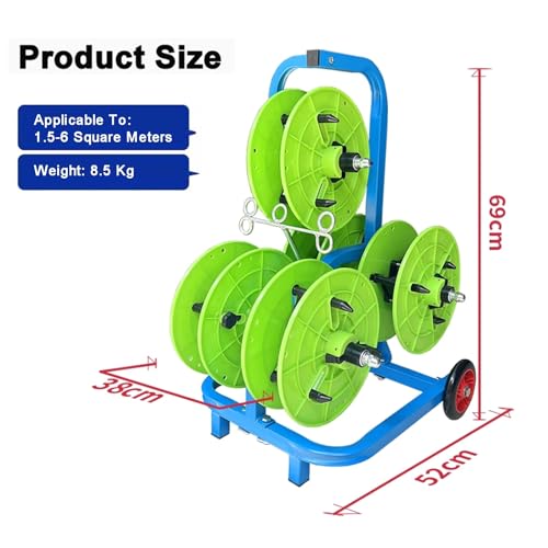 Soporte para cables extraíble con ruedas de 5/6 ejes en carretilla resistente verde para talleres 3