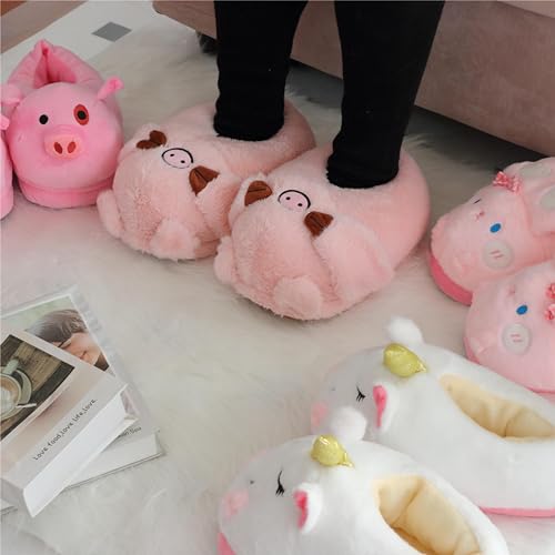 Image of Women Animal Slippers Cute Plush House Shoes Warm Novelty Cartoon | Slippers Gifts for Birthday Christmas