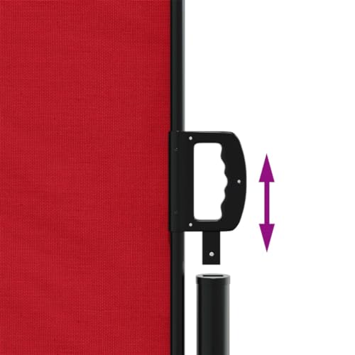 Store latéral rouge rétractable 220x1000 cm brise-vue imperméable extérieur