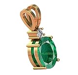TONGARI 7.25 Ratti 6.55 Carat Natural Emerald Loose Gemstone Panna Gold Plated Pendant Locket for Men and Women {Astrological Purpose Panna Pendant}, Adjustable, Crystal, Emerald