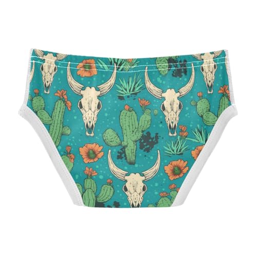 Wusikd Cactus Cow Skull Boys' Underwear Cotton Retro Cartoon Boys Briefs Soft Toddler Underwear 2T2