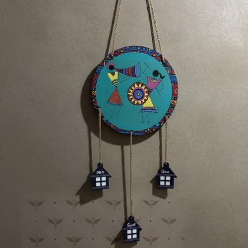 Image of DECORIQUE Window Wall Hanging Home Decor Round Decorative Sign for Living Room Bedroom Office Entryway Interior Wall Decoration (Wooden Hanging Decor)