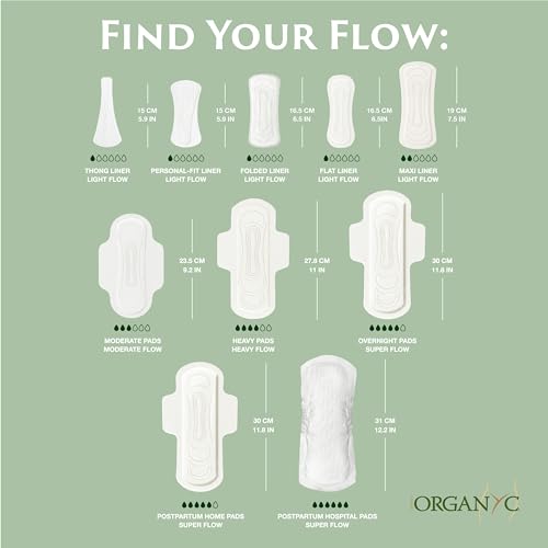 Image of Organyc 100% Certified Organic Cotton Inside and Out Folded Panty Liner, Ultra Thin, Light Flow, 12 Pack of 24 Count, Bulk /Case Pack