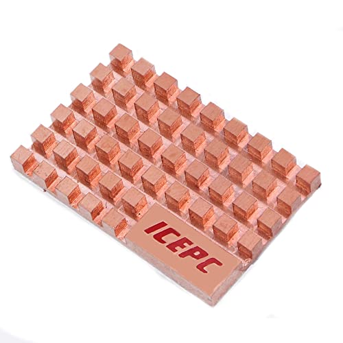 icepc mSATA SSD Pure Copper Heatsink PCIe Cooler with High Performance Thermal Conductivity Adhesive for Cooling Mini-SATA Solid State Disk SSD Radiator(40x26x4mm)