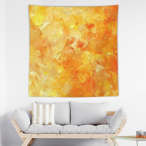 Tapisserie murale orange et jaune BTCOWZRV pour decoration esthetique de chambre