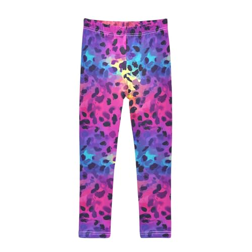 KLL Holographic Leopard Print on Gradient Toddler Girl Leggings Stretch Full Length Pants Sports